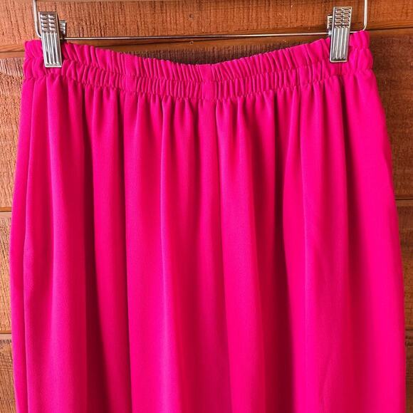 90s Y2K Scassi Pink Petal Hem Midi Skirt L Rhinestone Embroidered Fairy Festival - Picture 3 of 10